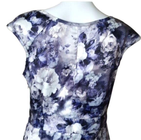 NWOT Latin Quarters  Wight & Purple 💜 Floral Stain Women's Dress Size L - Picture 7 of 16